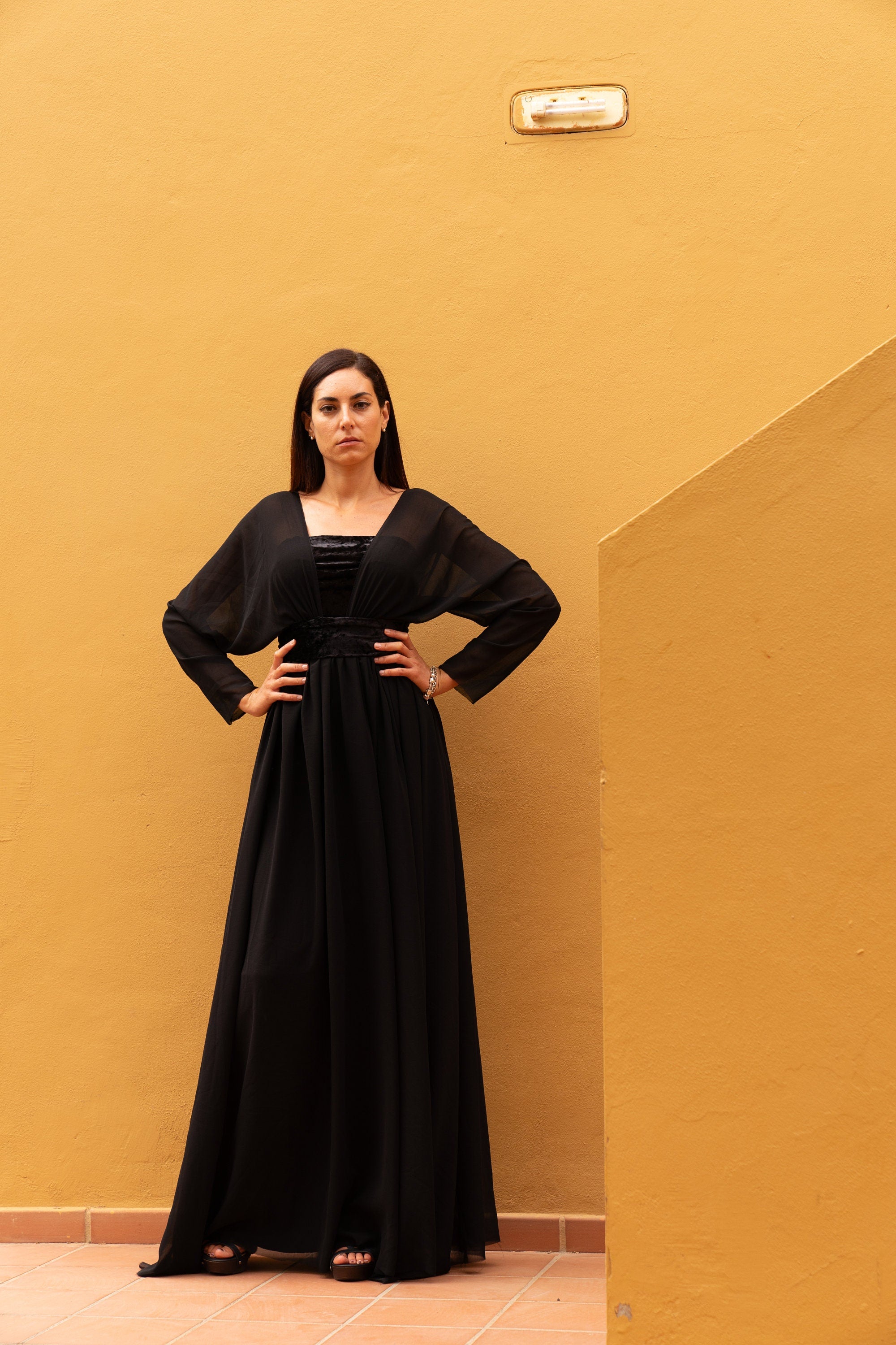 Titanic Gown – Chiffon & Velvet Vintage Evening Dress with Corset Bodice, Made to Measure
