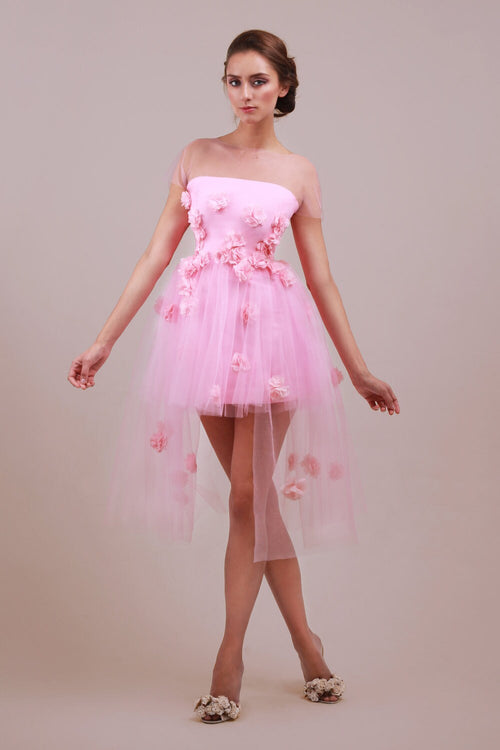 Cherries Berries – Robe Tutu Mini en Tulle Floral Faite Main, Sur Mesure