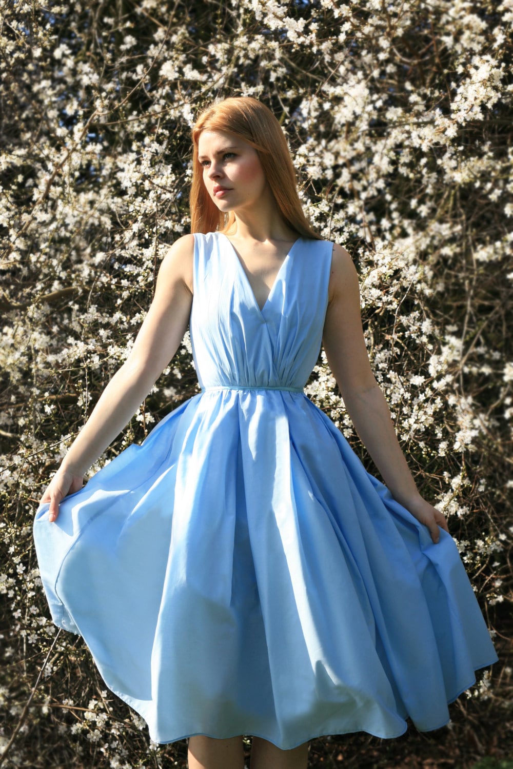 Mariam – Vintage A-Line Cotton Dress with Gathered Waist