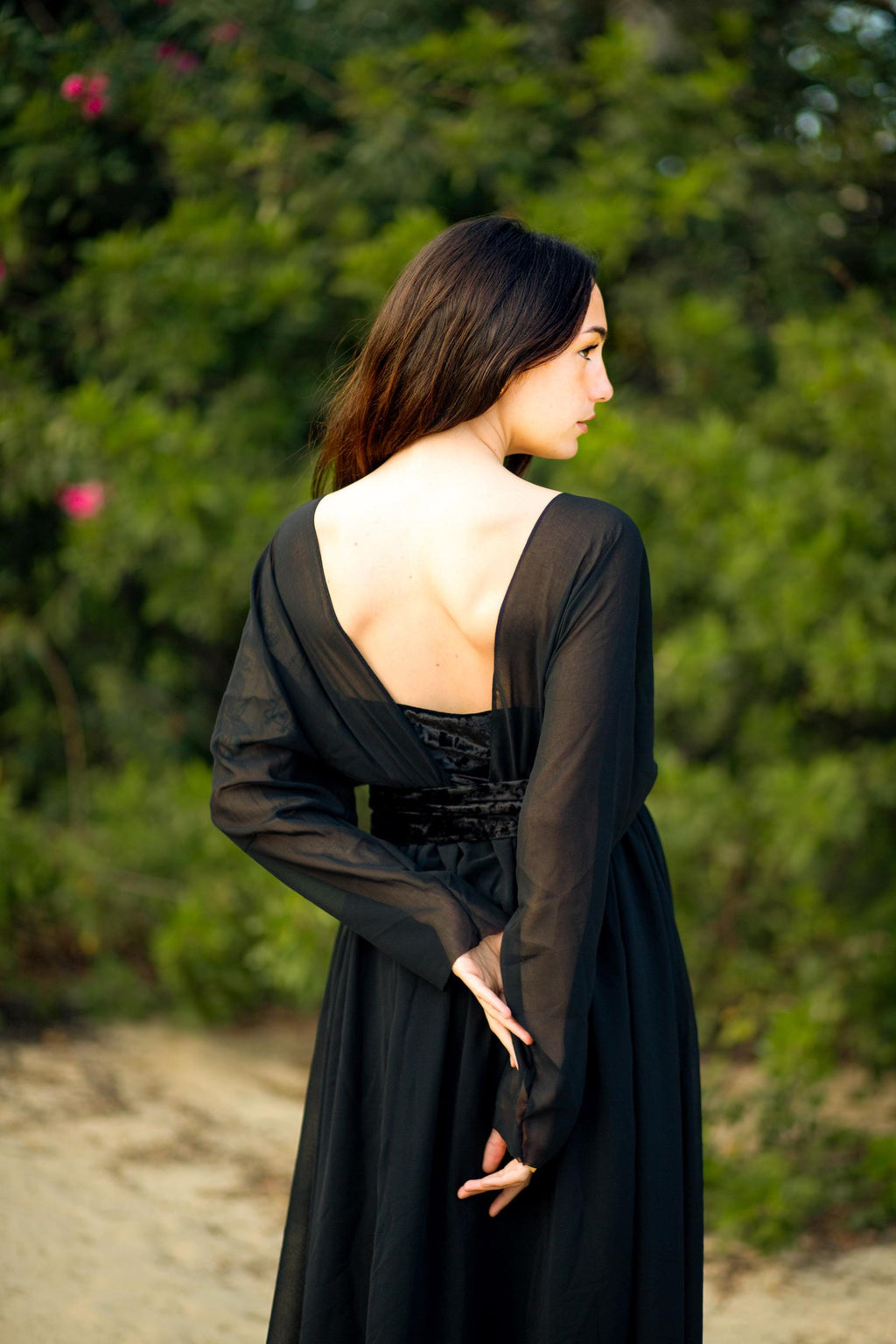 Titanic Gown – Chiffon & Velvet Vintage Evening Dress with Corset Bodice, Made to Measure