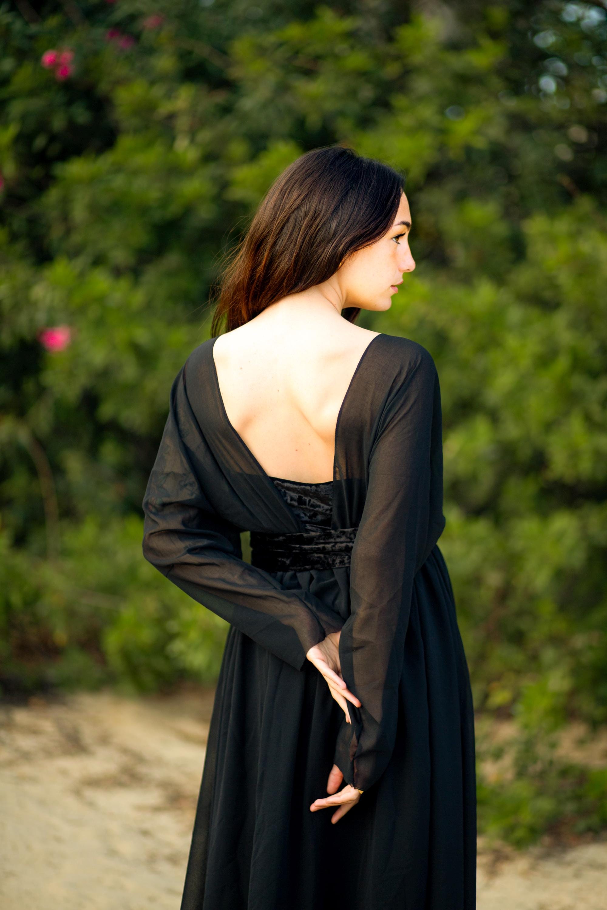 Robe Titanic – Robe de soirée vintage en mousseline et velours avec corsage, sur mesure