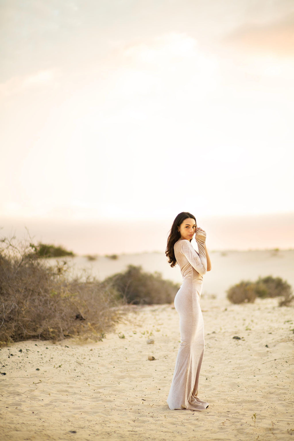One-Sleeve Velvet Maxi Gown – Ring Waist Detail & Side Cut-Out, Made to Measure