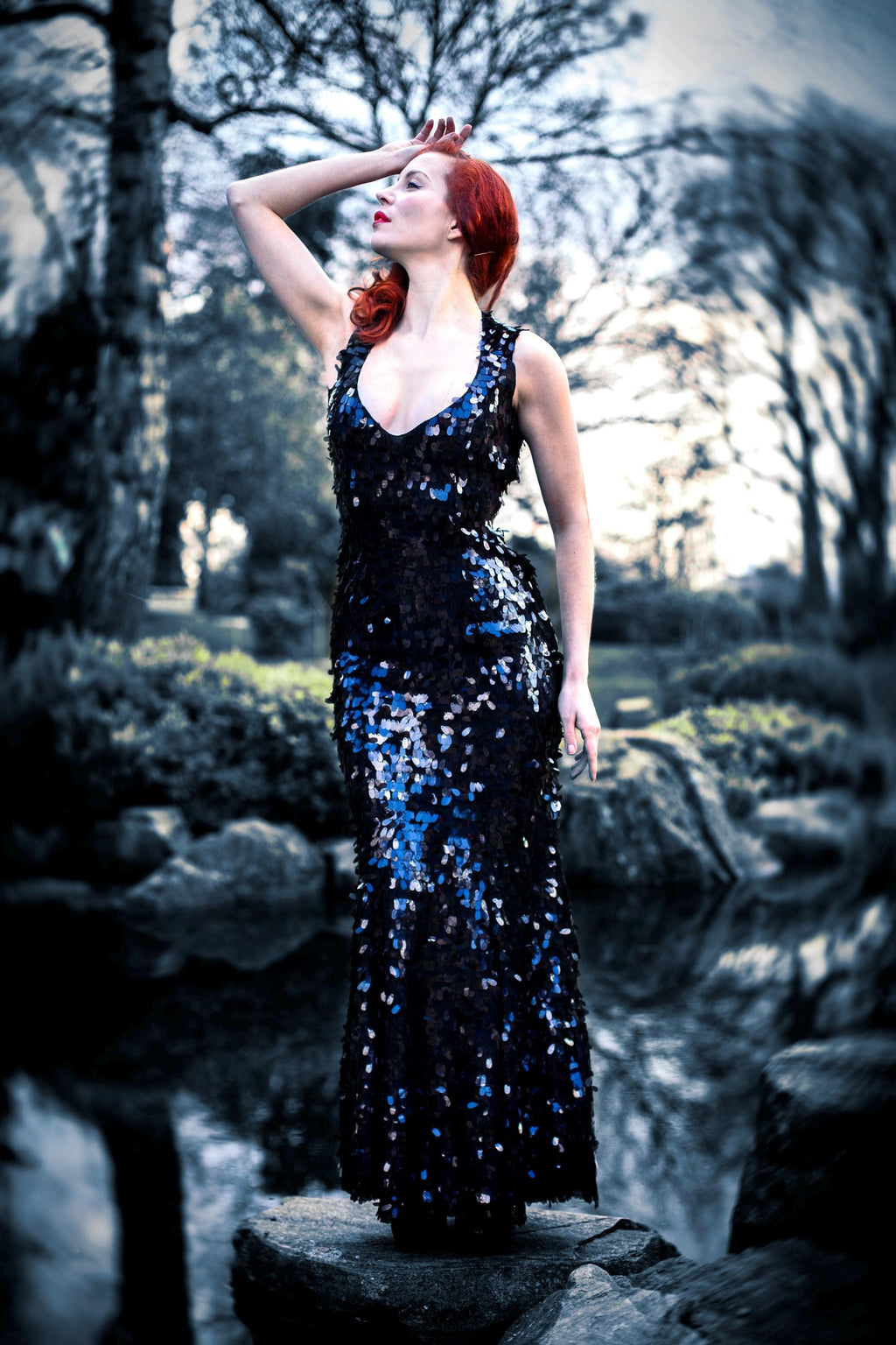Noir – Robe de Soirée à Paillettes Dos Nu