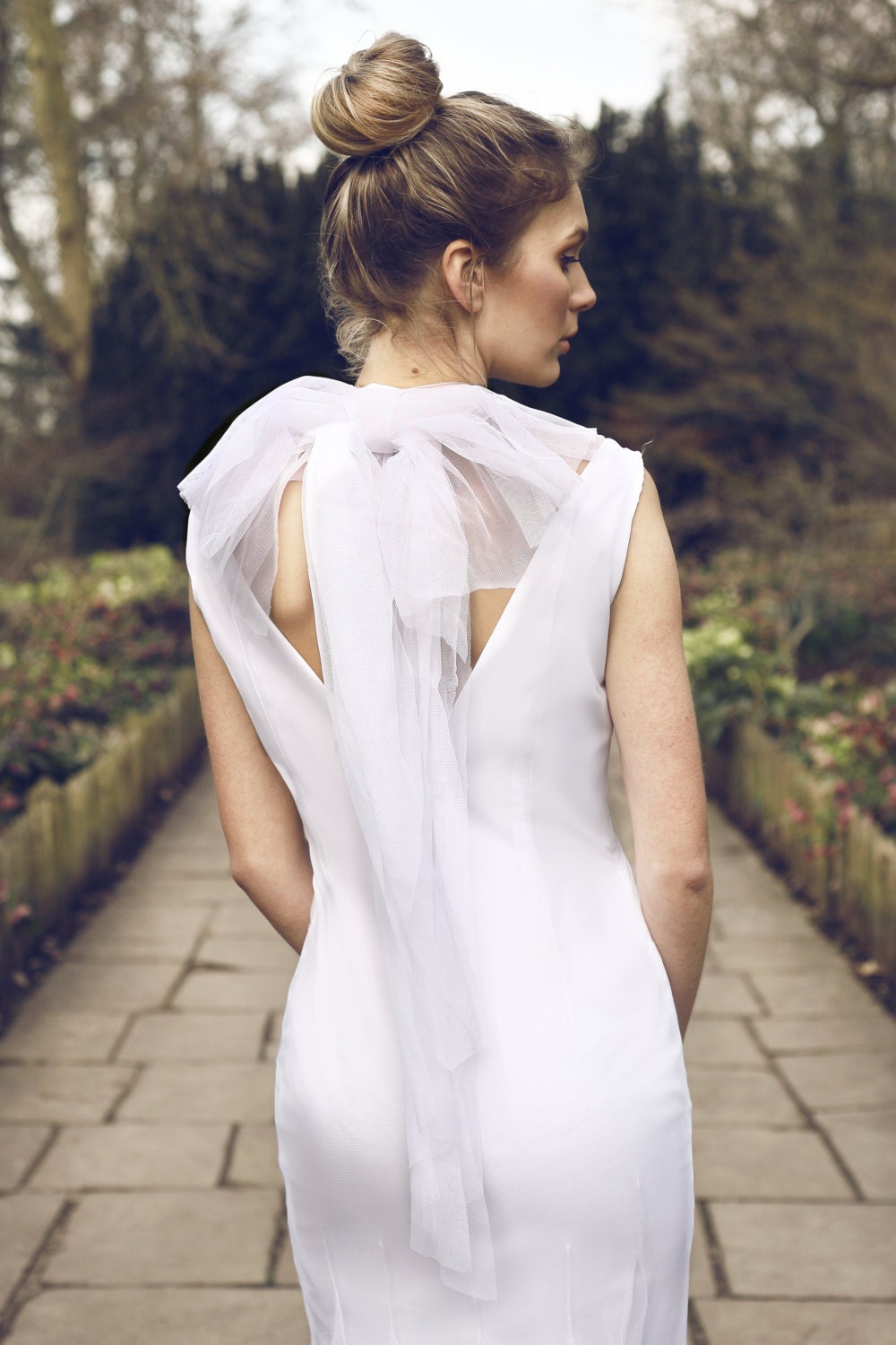 Rose – Tulle & Silk Satin Wedding Dress with Detachable Bow