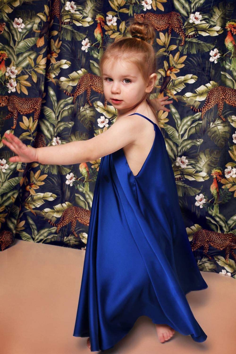 Robe longue en soie pour filles : Robe de soirée