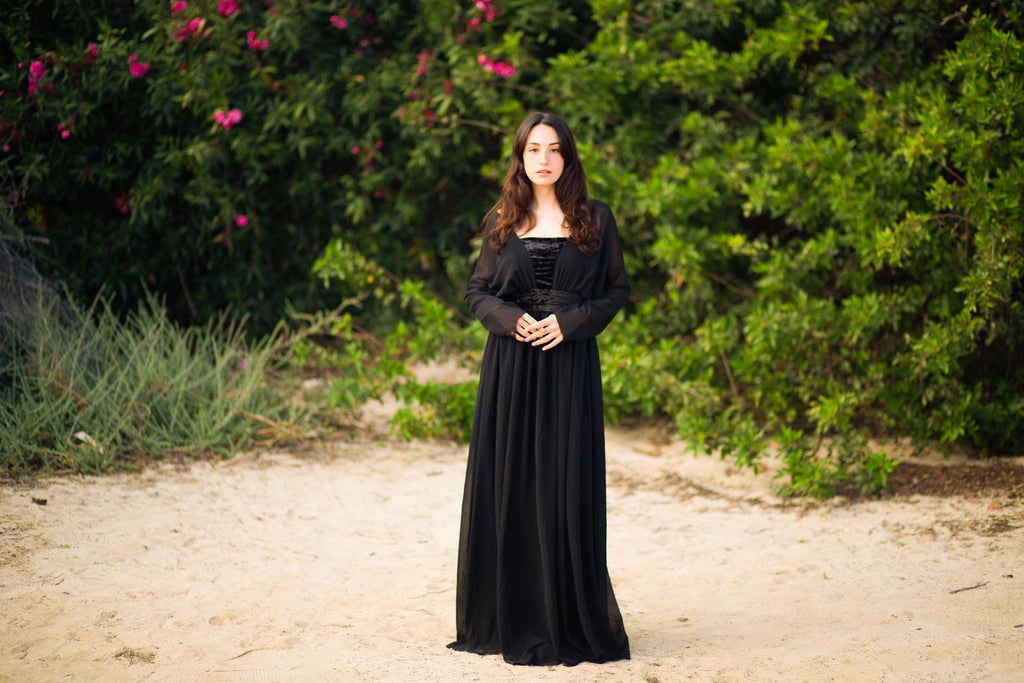 Titanic Gown – Chiffon & Velvet Vintage Evening Dress with Corset Bodice, Made to Measure