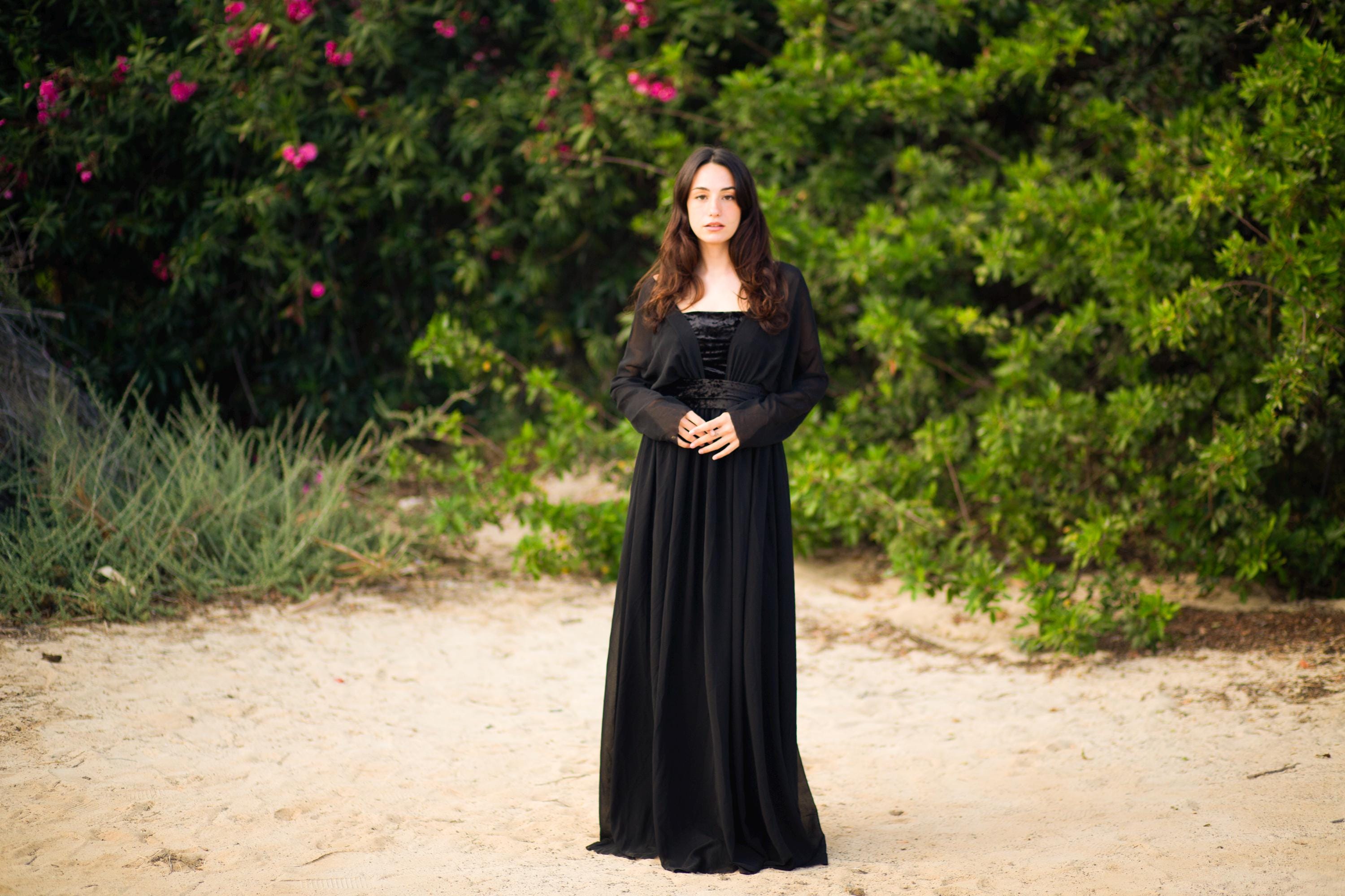 Robe Titanic – Robe de soirée vintage en mousseline et velours avec corsage, sur mesure