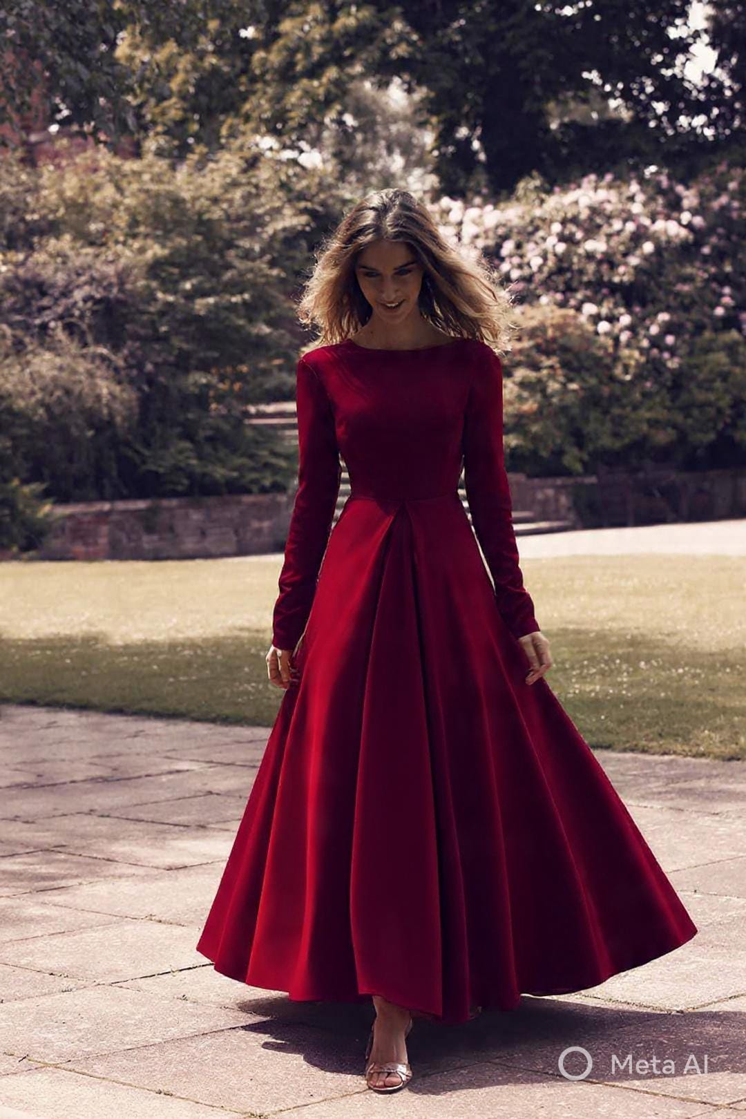 Satin Duchesse – Robe de mariée et de soirée à manches longues avec dos nu en V