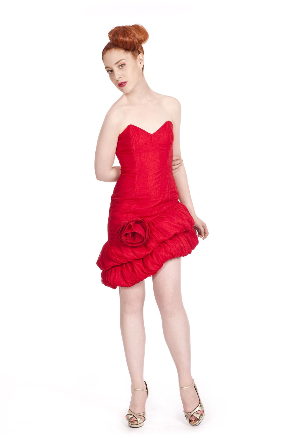 Scarlett – Sweetheart Chiffon Corset Dress with Silk Ribbon Back