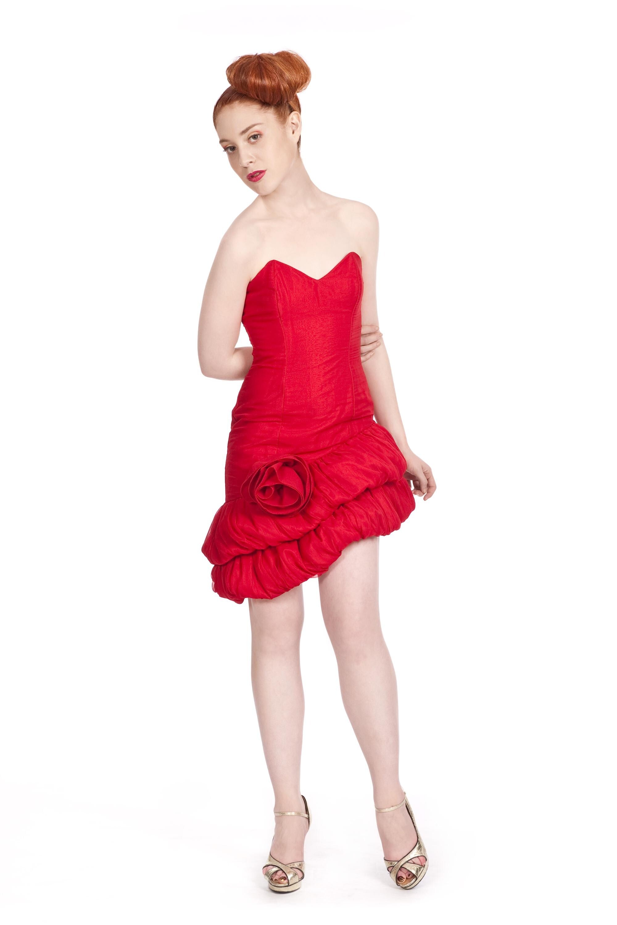Scarlett – Sweetheart Chiffon Corset Dress with Silk Ribbon Back