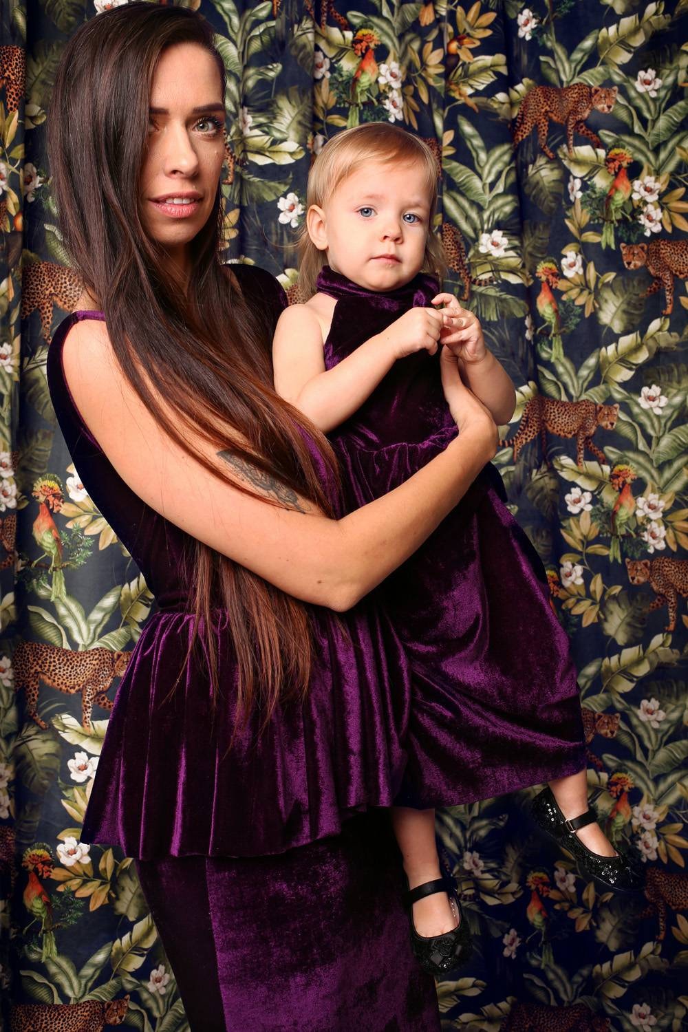 Robe en velours pour filles, sur mesure, pour occasions spéciales