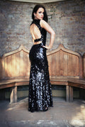 Noir – Robe de Soirée à Paillettes Dos Nu