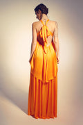 Silky Satin Open Back Gown – Handmade & Made to Measure