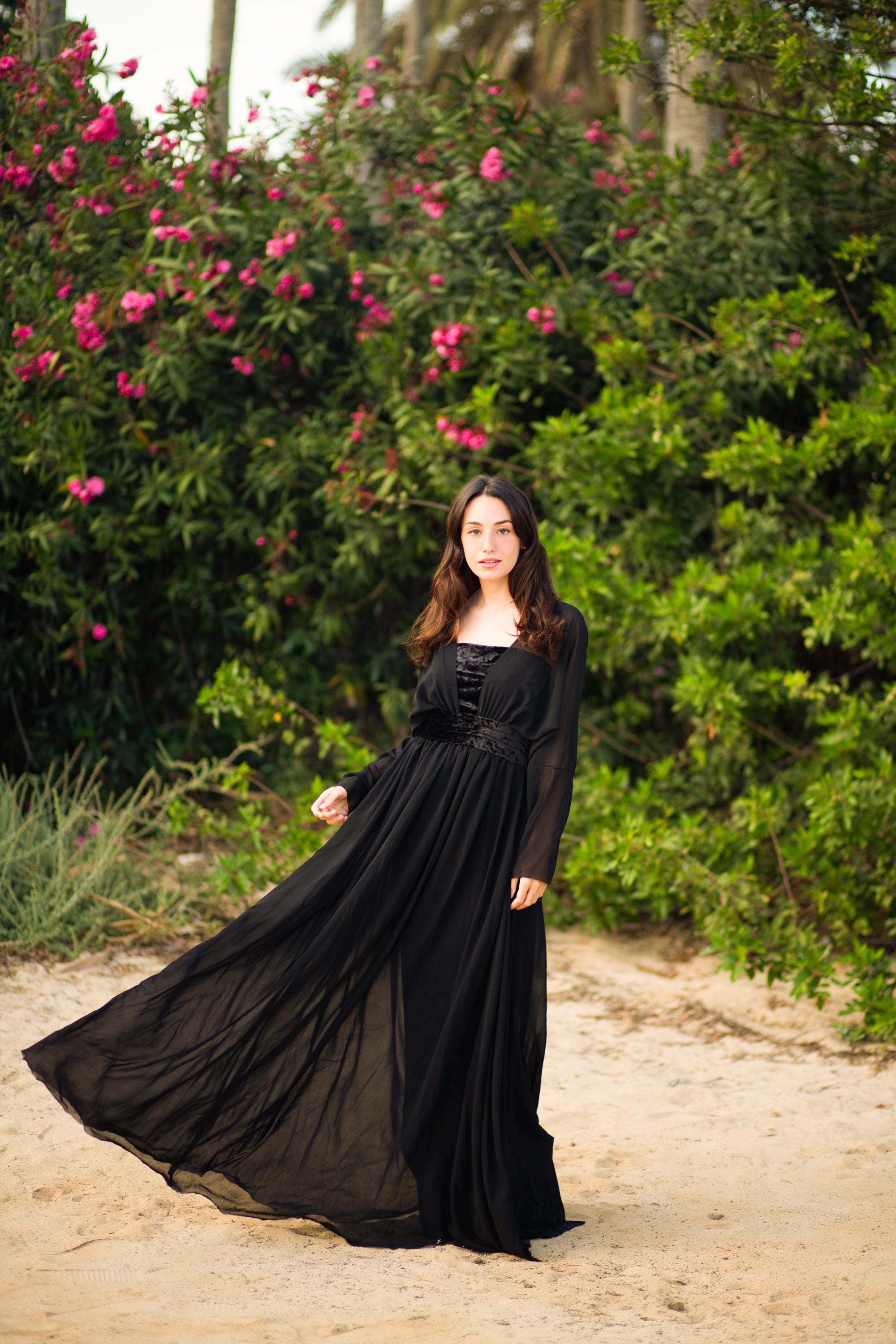 Robe Titanic – Robe de soirée vintage en mousseline et velours avec corsage, sur mesure