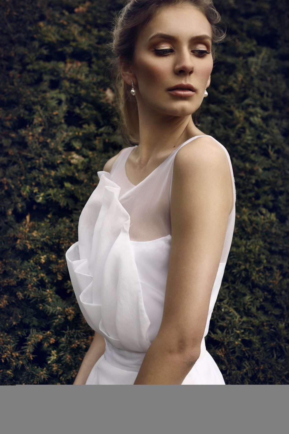 Posh Bride – Silk Organza Wedding Dress with Hip Detail & Corset Bodice