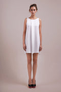 Robe chemise sans manches en crêpe – Mini ou Midi, sur mesure
