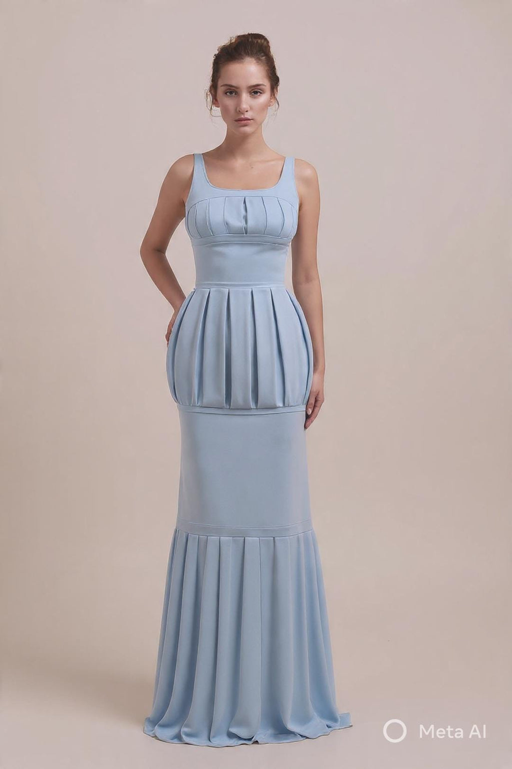 Robe Colonne Grecque – Crêpe Satin Plissé, Sur Mesure