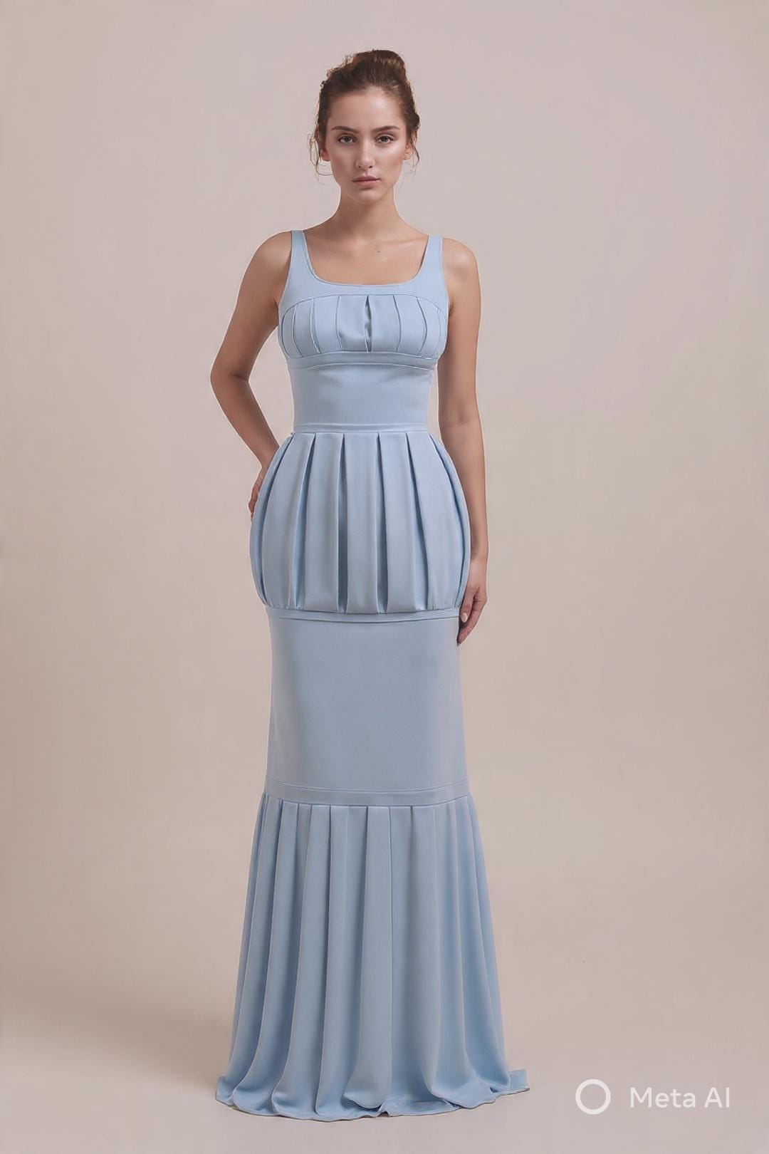 Robe Colonne Grecque – Crêpe Satin Plissé, Sur Mesure