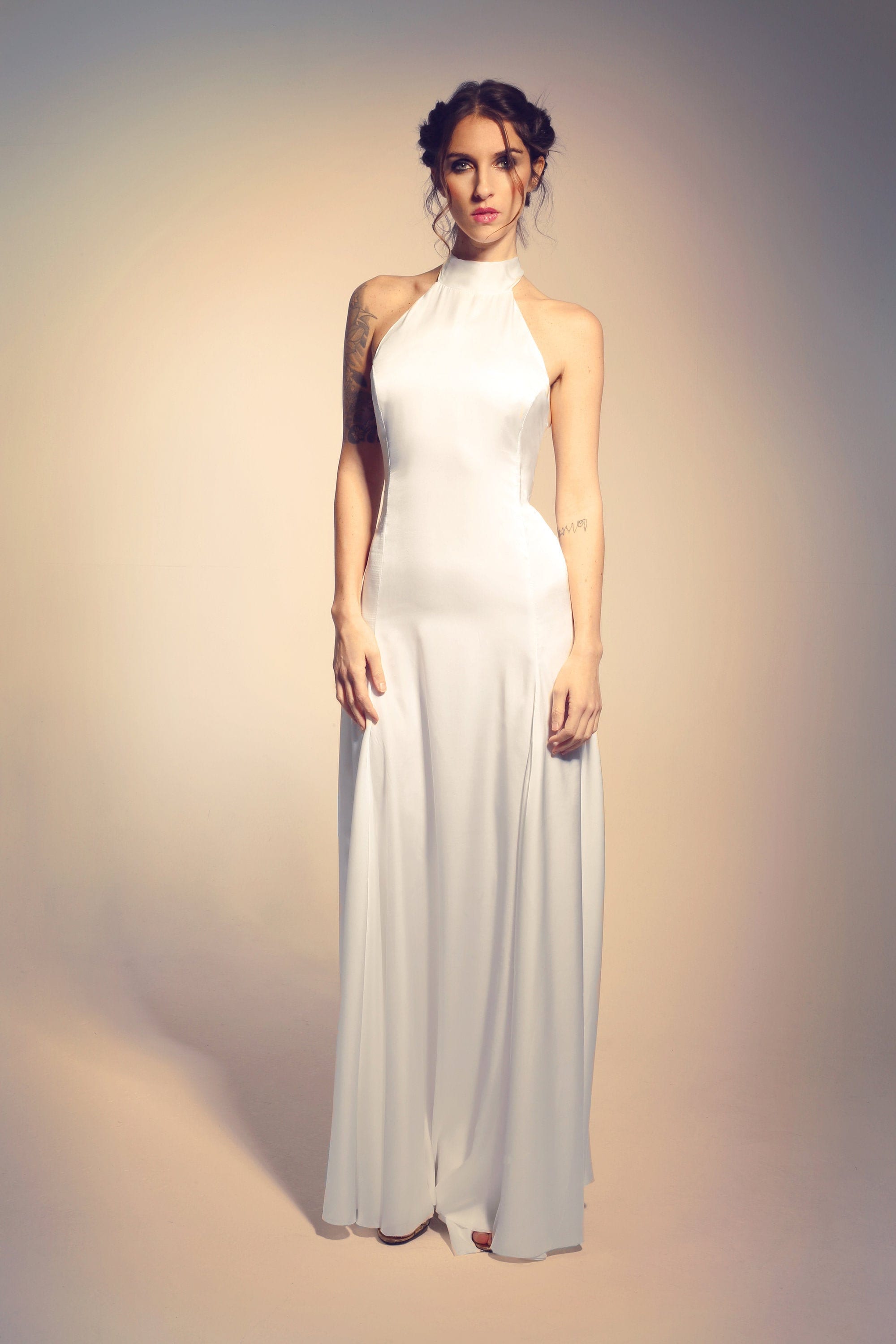 Grace – Halter Neck Backless Satin Bridal Gown