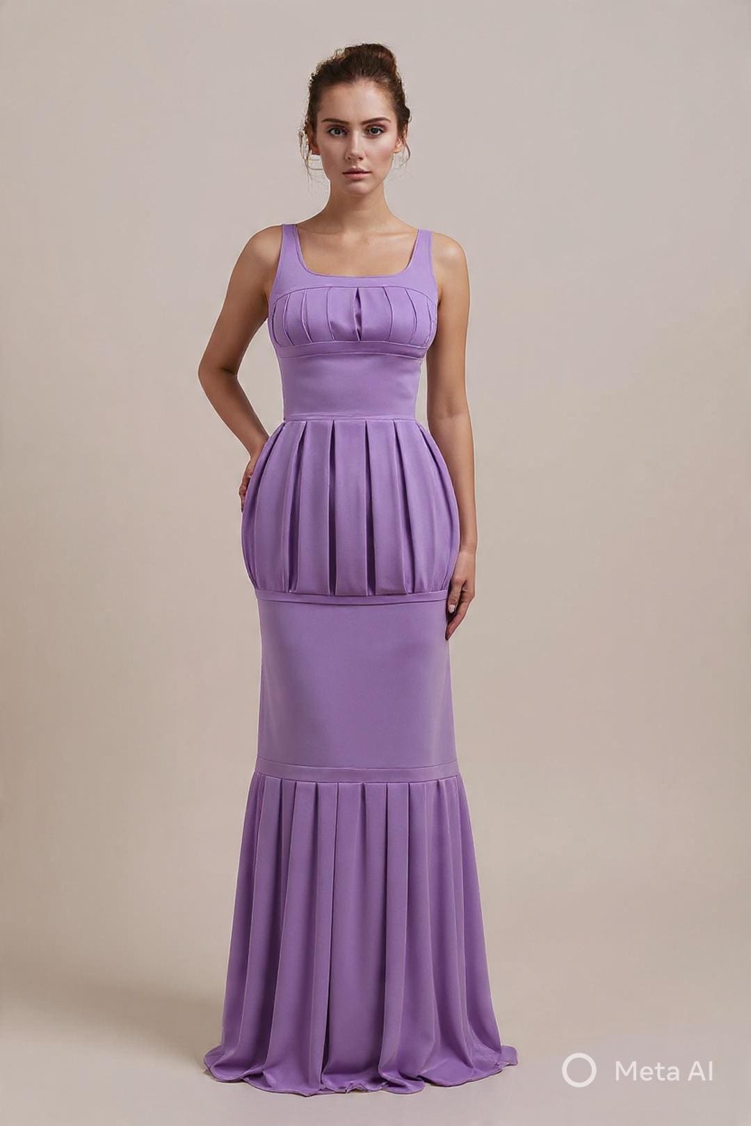 Robe Colonne Grecque – Crêpe Satin Plissé, Sur Mesure