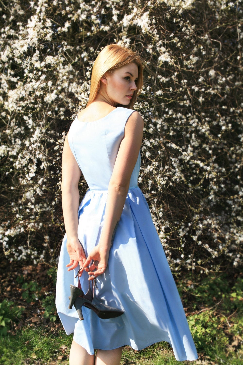 Mariam – Vintage A-Line Cotton Dress with Gathered Waist