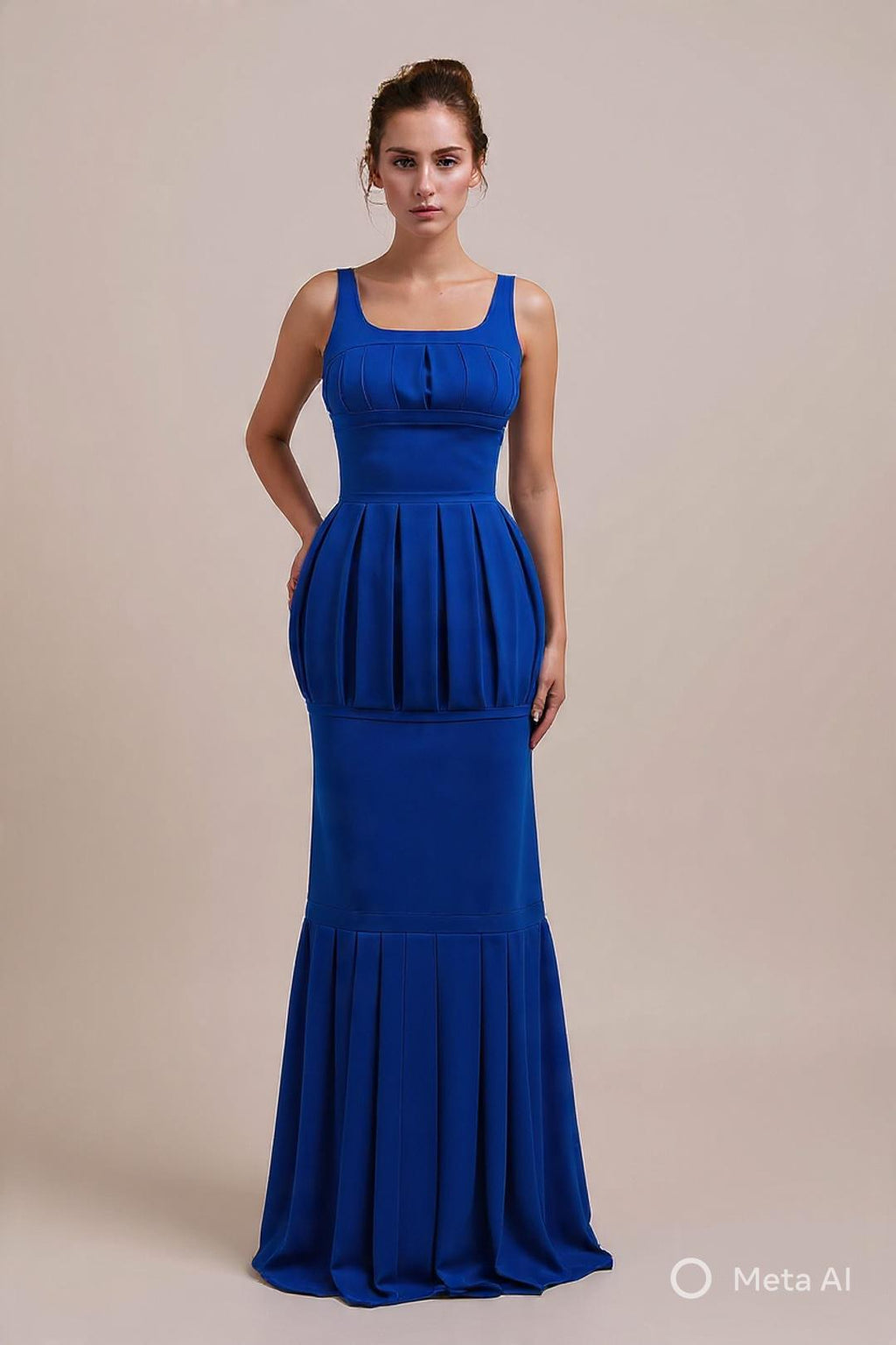 Robe Colonne Grecque – Crêpe Satin Plissé, Sur Mesure
