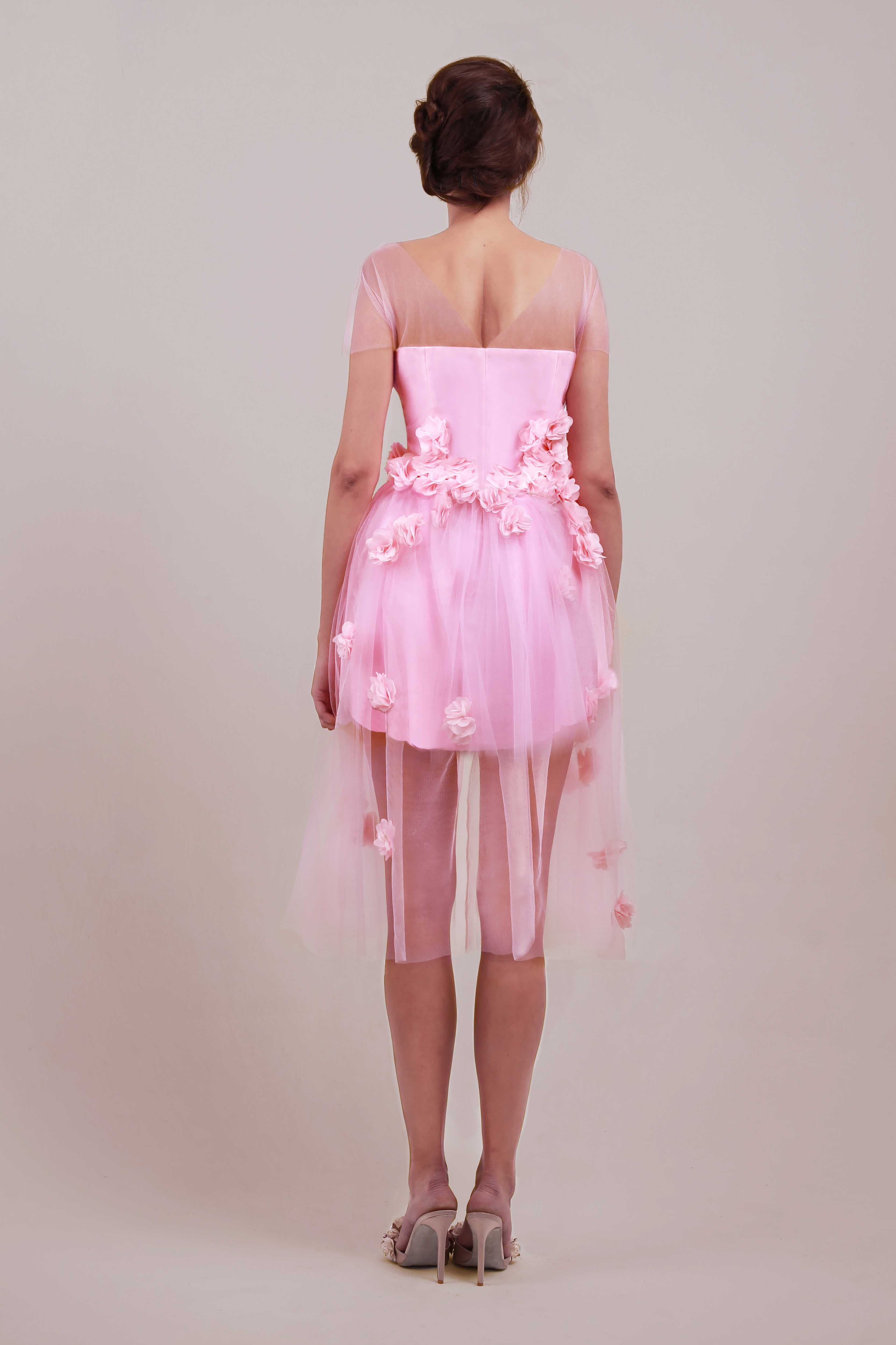 Cherries Berries – Handmade Floral Tulle Mini Dress, Made to Measure