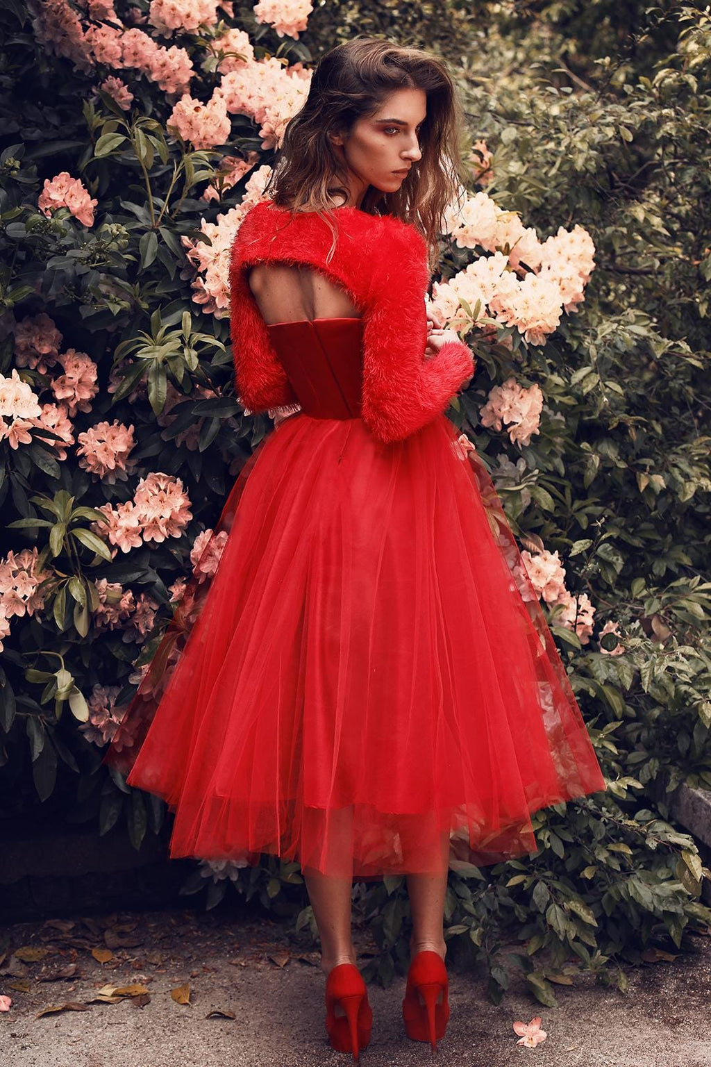 Robe corset en tulle tutu et ensemble boléro en mohair – Tenue de mariée et de soirée sur mesure, confectionnée sur mesure