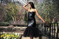 Cha Cha – Robe dos nu à sequins avec ourlet en tulle
