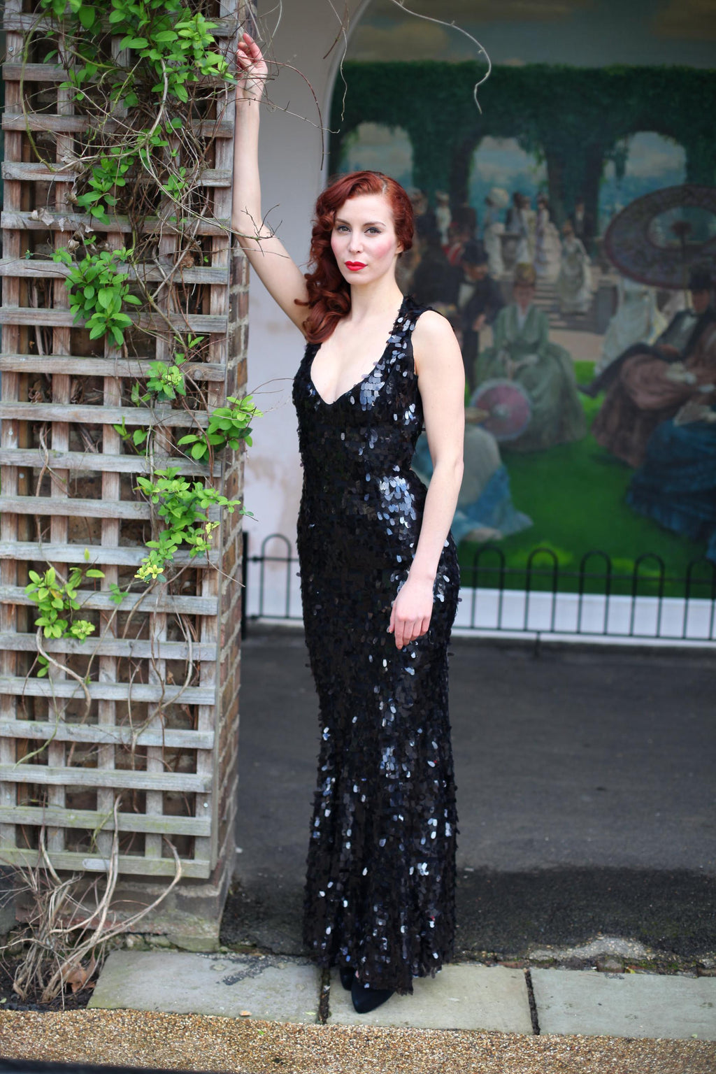 Noir – Robe de Soirée à Paillettes Dos Nu