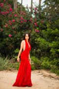 Hollywood Gown – Chiffon Georgette Halter Dress with Open Back, Made to Measure