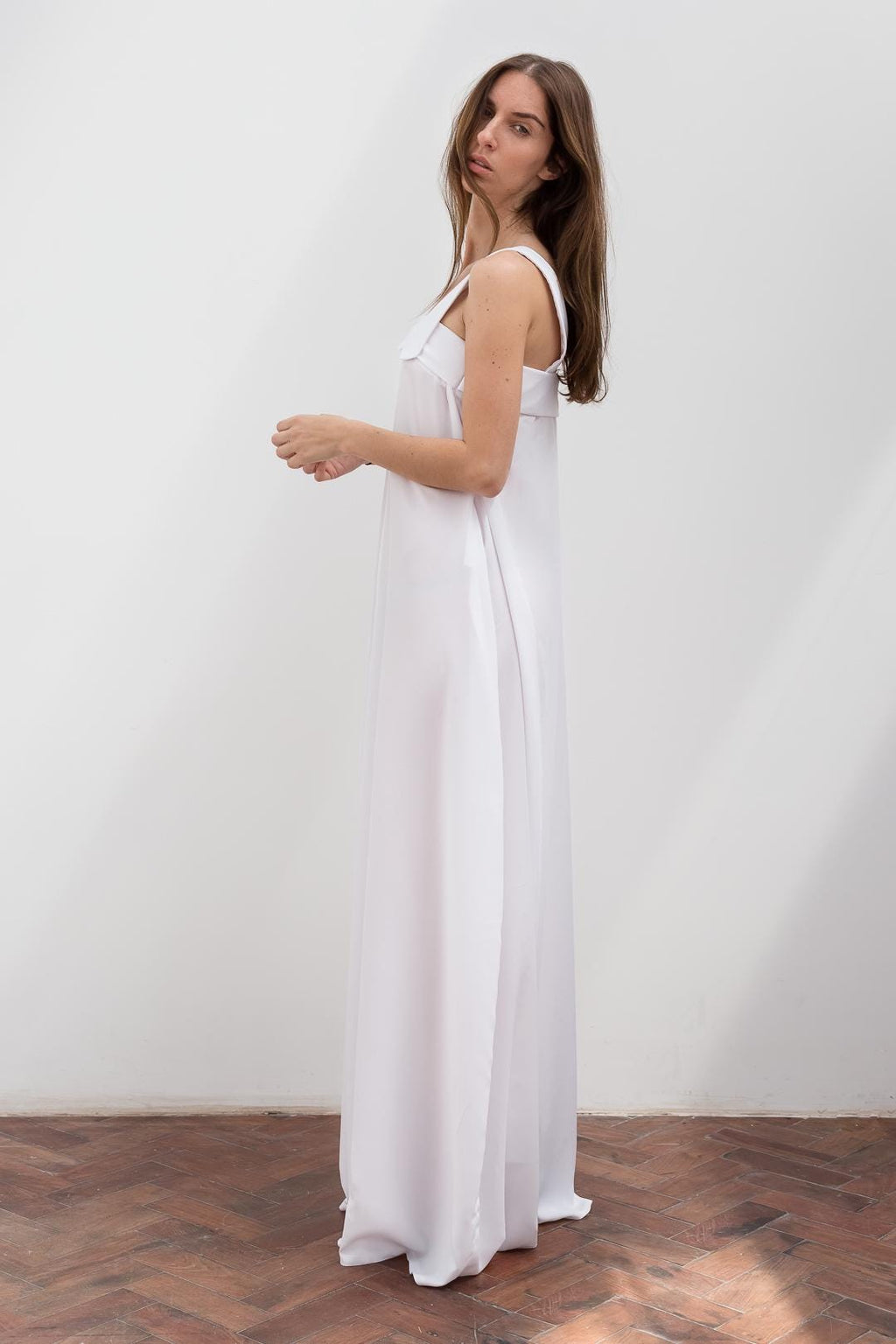 Crepe Satin Wide-Leg Jumpsuit with Square Neckline