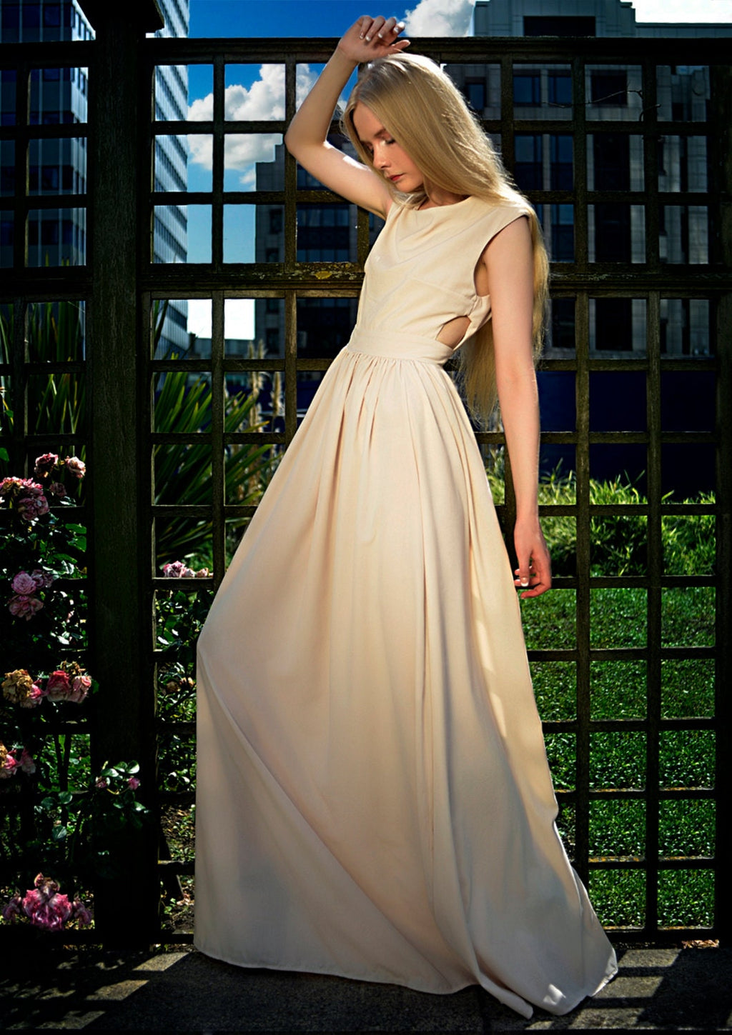 Robe Passion – Robe longue sans manches en tissu mat doux, faite sur mesure