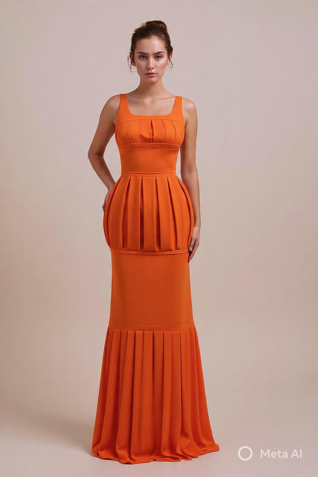 Robe Colonne Grecque – Crêpe Satin Plissé, Sur Mesure