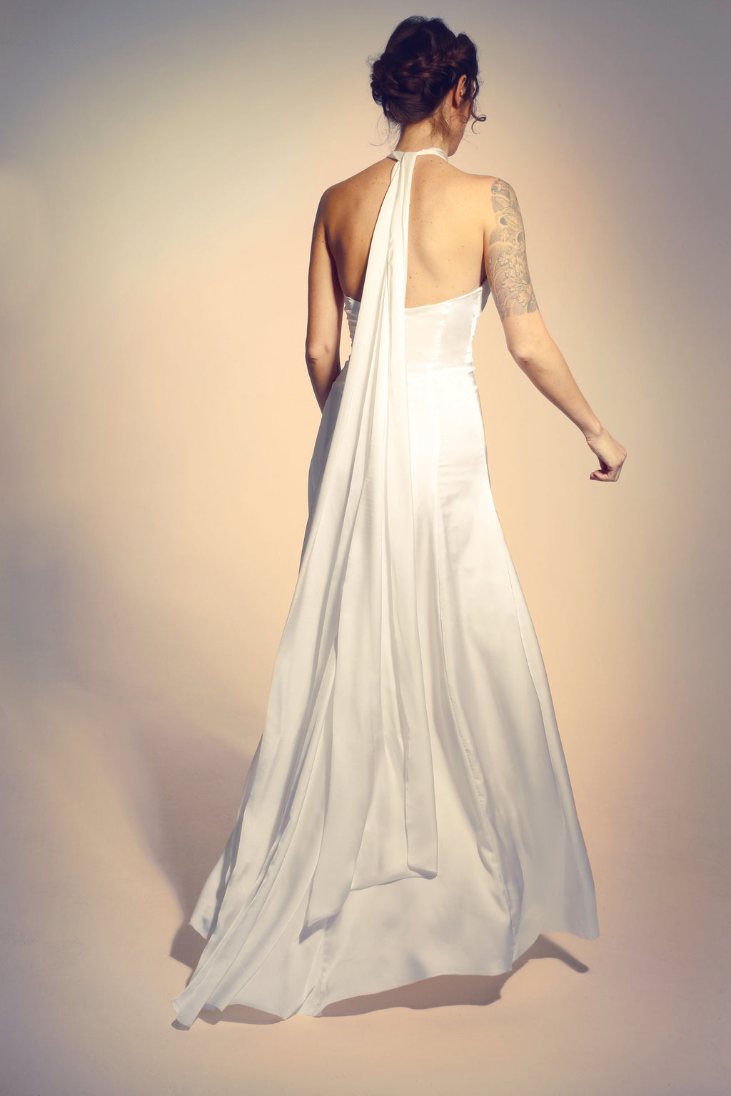 Grace – Halter Neck Backless Satin Bridal Gown