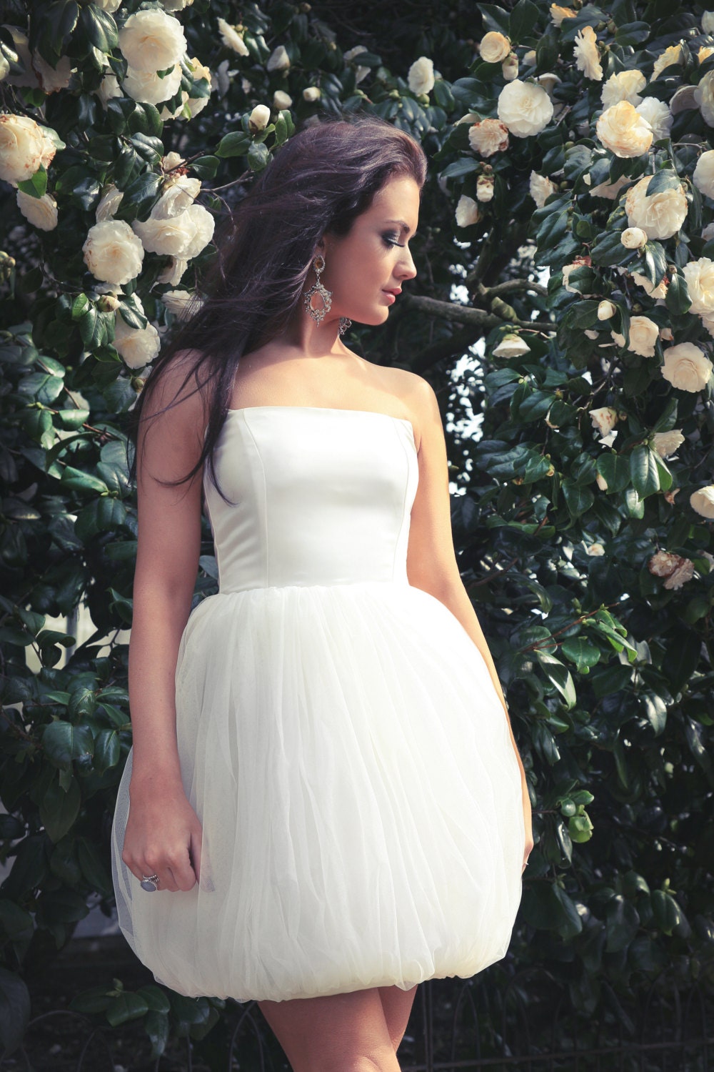 Mayfair – Mini-robe de mariée corset bustier avec jupe en tulle citrouille